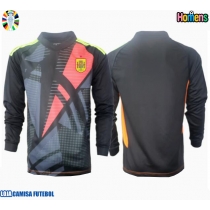 Camisa de Futebol Espanha Goleiro Equipamento Secundário Europeu 2024 Manga Comprida